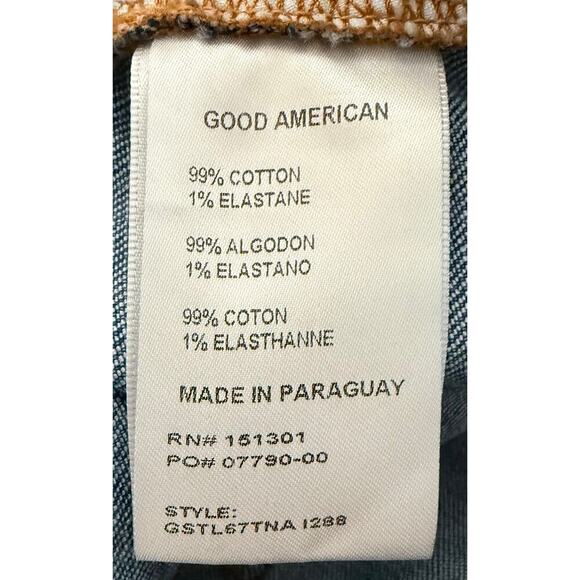 Good American Womens Good Legs High Rise Straight Leg Raw Hem Stretch Jeans Plus - Picture 9 of 10
